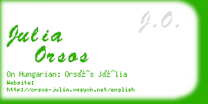 julia orsos business card
